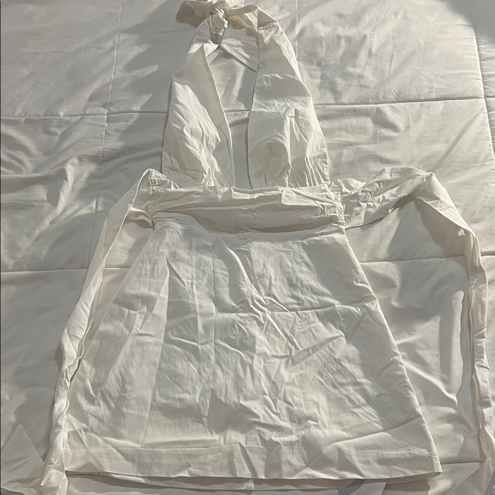 Elegant White Halter Dress